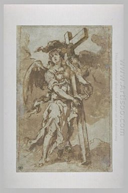 Engel, der das Kreuz 1660