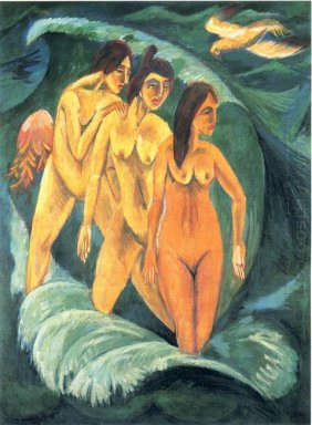Drei Badegäste 1913