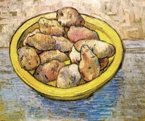 Todavía Patatas vida en un plato amarillo 1888