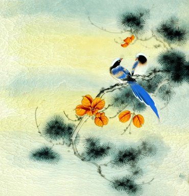 Vogels&Bloemen - Chinees schilderij