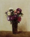 Vase de fleurs Marguerites Queens 1872