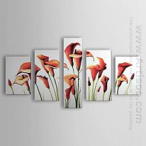 Handmålade oljemålning Blommor Calla Lily - Set om 3 1302-FL00