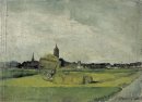 Landschaft mit Heuwagen Kirche Towers Und Windmühle 1901