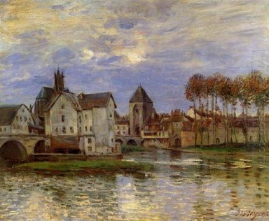 el puente de Moret en la puesta del sol 1892