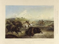 Índios caçando o bisonte, placa 31 de Volume 2 da 'dos ​​cursos