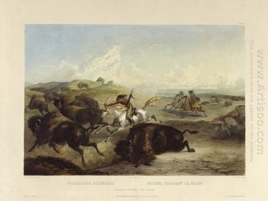 Indianen jagen de bizons, plaat 31 van Volume 2 van \"Reizen in