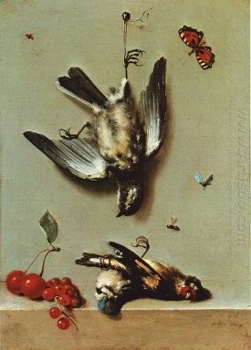 Nature Morte avec oiseux morts et cerises