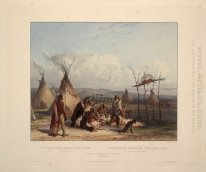 Begravning Scaffold av en Sioux Chief nära Fort Pierre, platta 1