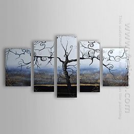 Tangan-Dicat Landscape Oil Painting - Set Dari 5