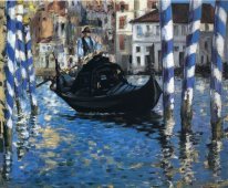 Canal Grande i Venedig blå venice 1874