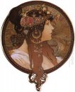 Byzantijnse hoofd van de brunette 1897