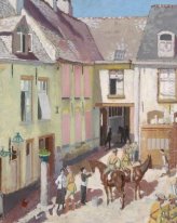 The Courtyard, Hotel Sauvage, Cassel, Nord 1917