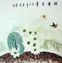 Drgonfly & blommor - kinesisk målning