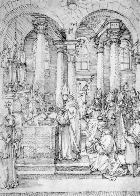 масса кардинала Альбрехта Бранденбургского в церкви аббатства HA
