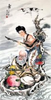 Clan en Oude man - Xianhe - Chinees schilderij