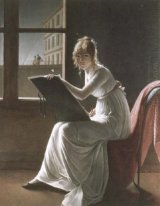 Porträtt av Mademoiselle Charlotte du Val d'Ognes, Aisne