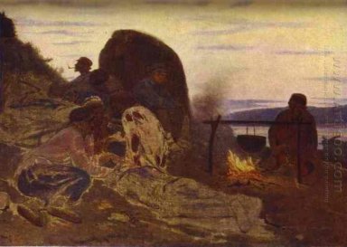 Barge Knickgelenk am Lagerfeuer 1870