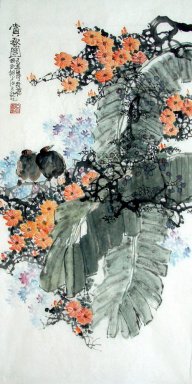 Oiseaux et fleurs - Peinture chinoise