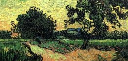 Pemandangan Dengan Chateau Of Auvers At Sunset 1890