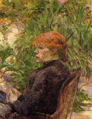 Red Haired Wanita Duduk In The Garden Of M Hutan 1889