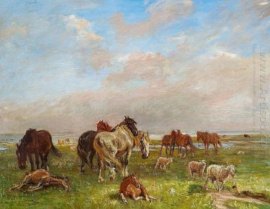 Een groep van paarden, Saltholmen