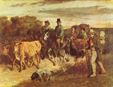 Os camponeses de Flagey que retornam da Fair 1855