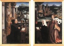 Doador com St. Nicholas e sua esposa com St. Godelina