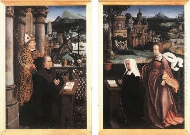 Donor met St. Nicolaas en zijn echtgenote met St. Godelina