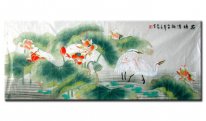 Crane & Lotus - pintura chinesa