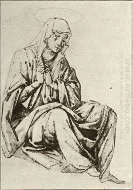 Мария сидит под Креста
