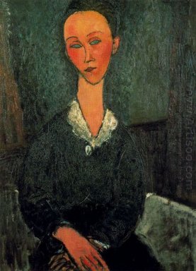 en kvinna med vit krage 1916