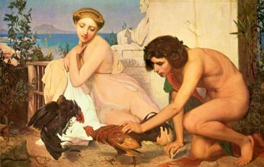 Yunani Muda Mendorong Cocks Untuk Memerangi