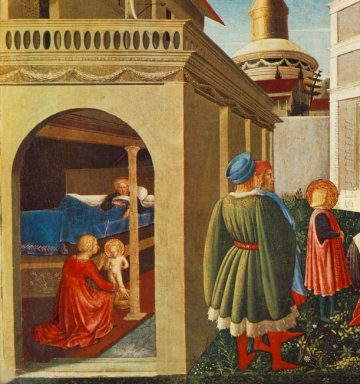 Berättelsen av St Nicholas Födelse av St Nicholas 1448
