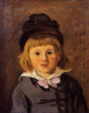 Retrato de Jean Monet Vestindo um chapéu com uma Pompom