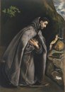 St Francis en la Oración ante el Crucifijo 1585-1590