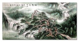 Pohon Dan Rumah - Liushui - Lukisan Cina