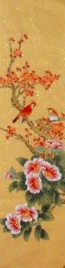 Peinture chinoise - Oiseaux-fleur