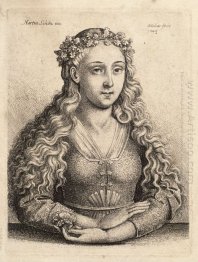 Wanita Dengan Wreath Of Oak Leaves