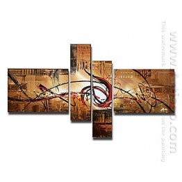 Pintados à mão pintura a óleo abstrata - conjunto de 4