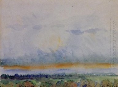 Eragny coucher du soleil 1890