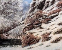 Hjortar i ett snöigt landskap 1867