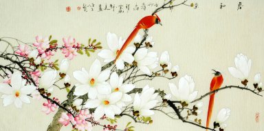 Vogels&Bloemen - Chinees schilderij