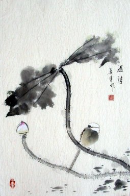 Oiseaux et fleurs - Peinture chinoise