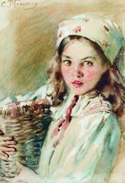 Cabeça da menina em um kerchief