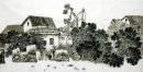 Building and Trees - Chinese Painting