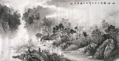 Een boerderij - Chinees schilderij