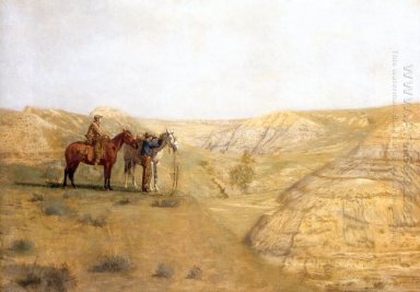 Pintura Cowboys en los Bad Lands