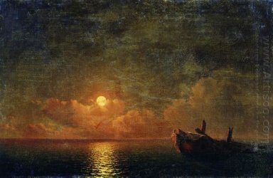 Moonlit Night Wrecked Ship 1871