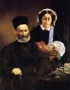 Portret van monsieur en madame auguste manet 1860