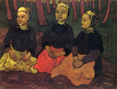 Tres mujeres bretonas en el Bosque